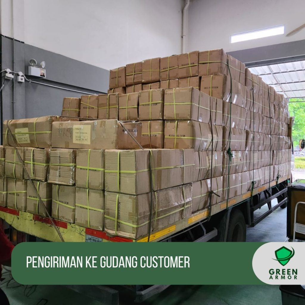 Pengiriman pallet cover ke gudang customer