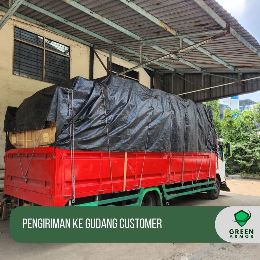 Pengiriman Pallet Cover ke gudang customer