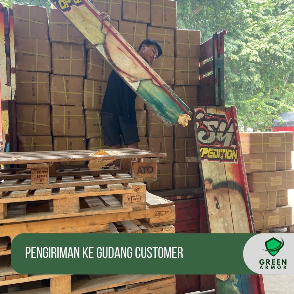 Pengiriman Pallet Cover ke gudang customer